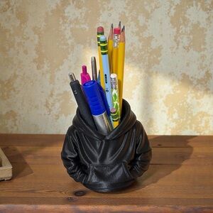 Mini Hoodie Pencil Holder 3D Printed Desk Organizer Black PLA Pen Holder  Office